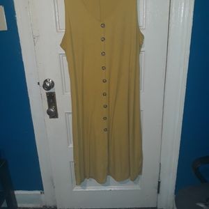 Lu NYC Mustard Yellow Knit Sleeveless Maxi Dress  Size 2X
